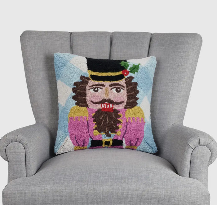Nutcracker Gingham Decor Hook Pillow