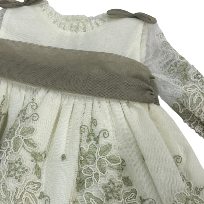 Olive Green Lace Girl Dress
