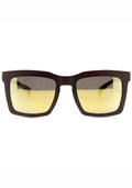 Adidas Originals Oversized Square Mirror Sunglasses in brown gold with matte brown oversized square frame and gold mirror lens — front view