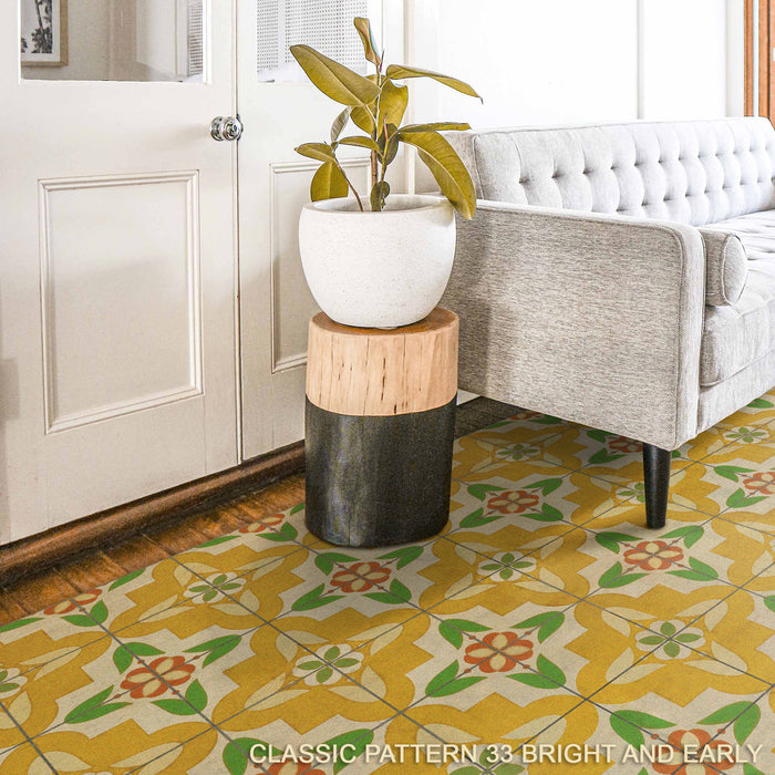 Pattern 33 "Bright And Early" Vinyl Floorcloth - Spicher & Co.