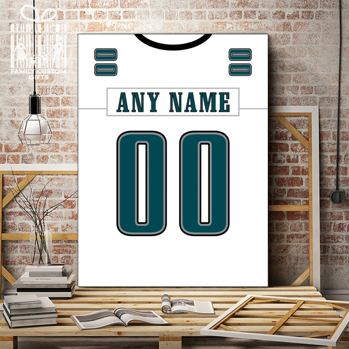 Philadelphia Jersey Custom Canvas Print Wall Art for Boy Girl Men Women Football Personalized Canvas Art