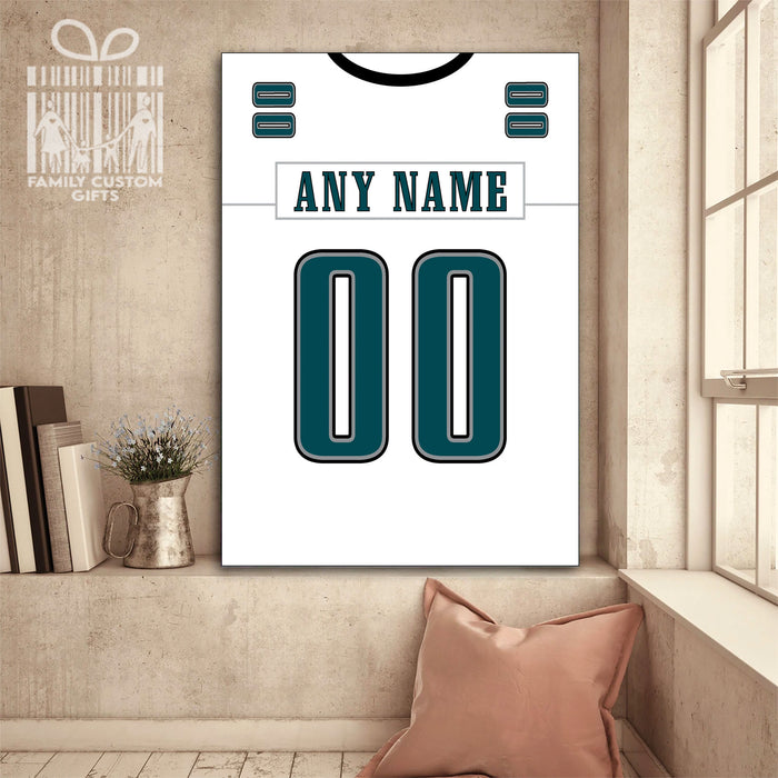 Philadelphia Jersey Custom Canvas Print Wall Art for Boy Girl Men Women Football Personalized Canvas Art