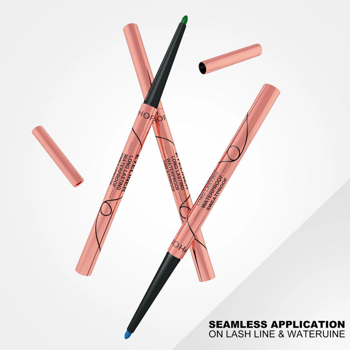 Mandotos PHOFAY colorful waterproof eyeliner set with multiple vibrant shades, ideal for bold, long-lasting eye looks.
