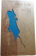 Pines Lake, New Jersey - laser cut wood map