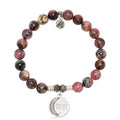 Pink Rhodonite Gemstone Bracelet with 11:11 Sterling Silver Charm
