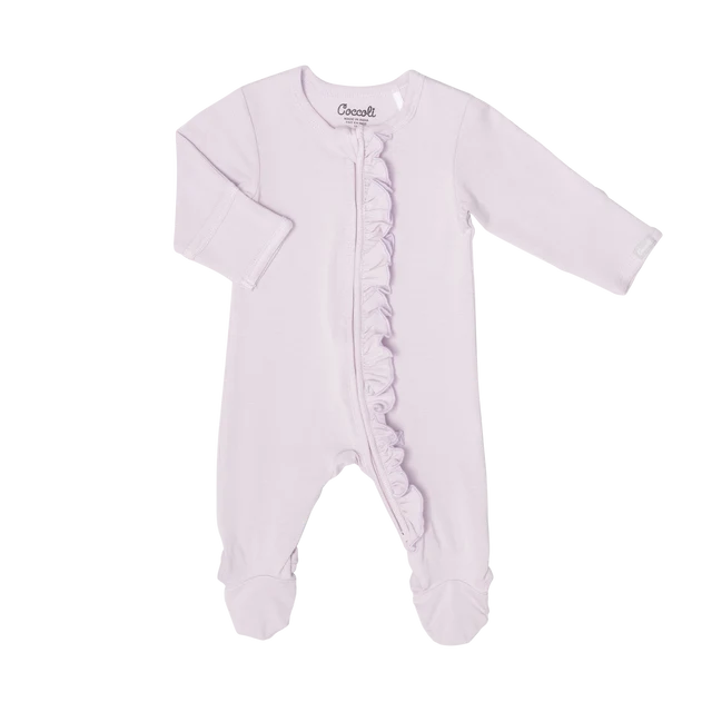 Purple Modal Zipper Footie Frill