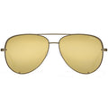 Quay Australia High Key Sunglasses in army green gold with matte aviator frame and gold mirror lens on festival sunglasses — front view