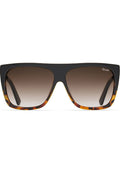 Quay Australia On the Low II Sunglasses in tortoise with squared frame and brown fade lens on festival sunglasses — front view
