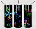 Rainbow Snowflakes  20oz Skinny Tumbler - Stainless Steel