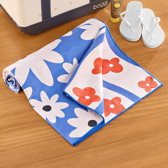 Reversible Microfiber Beach Blanket, Posh Wave