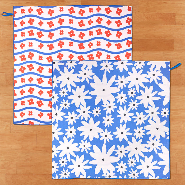 Reversible Microfiber Beach Blanket, Posh Wave