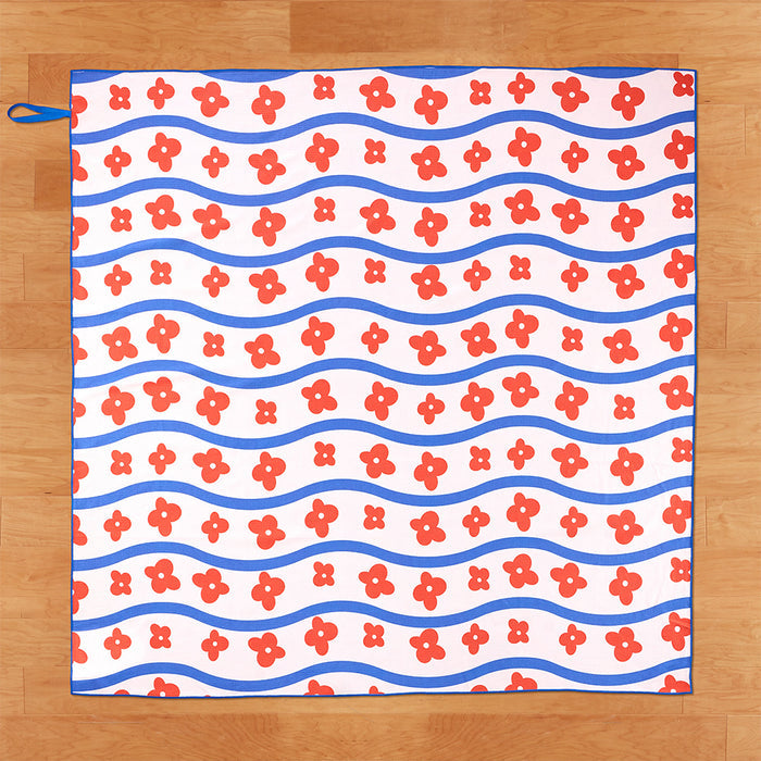 Reversible Microfiber Beach Blanket, Posh Wave