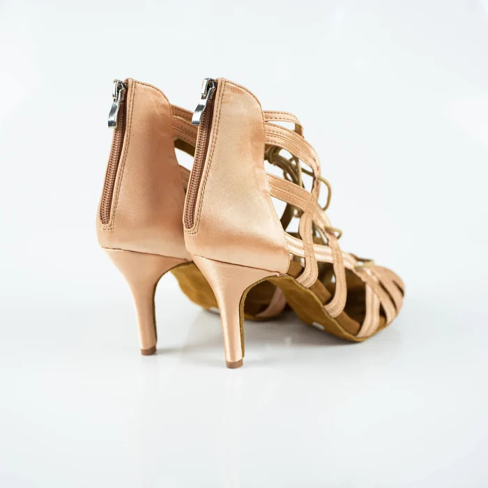 Rita lace-up nude women’s Latin dance shoes