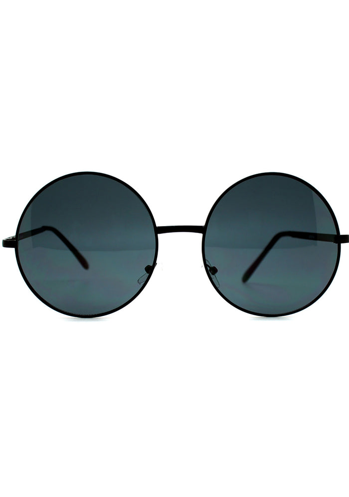 LASR Road Trip Round Sunglasses in Black — product view