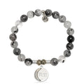 Rutilated Quartz Gemstone Bracelet with 11:11 Sterling Silver Charm