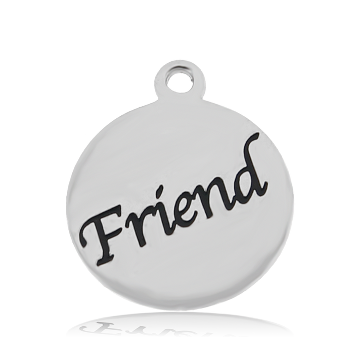 Rutilated Quartz Gemstone Bracelet with Friend Sterling Silver Charm