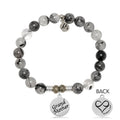 Rutilated Quartz Gemstone Bracelet with Grandmother Sterling Silver Charm