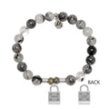 Rutilated Quartz Gemstone Bracelet with Unbreakable Sterling Silver Charm