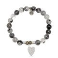 Rutilated Quartz Gemstone Bracelet with You are Loved Sterling Silver Charm
