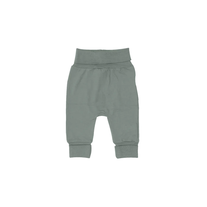 Sage Grown with me Pants and White onesie set