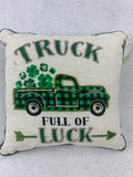 Saint Patrick’s Day Truck Filled With Shamrocks Full of Luck Pillow