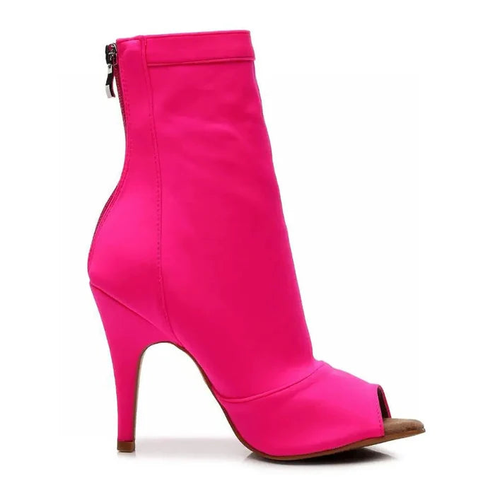Shabina Solid Color (Vegan) - Stretch Lycra Sock Dance Booties (Street Sole)