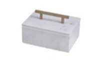 Small Marble Jewelry Box W/Handle