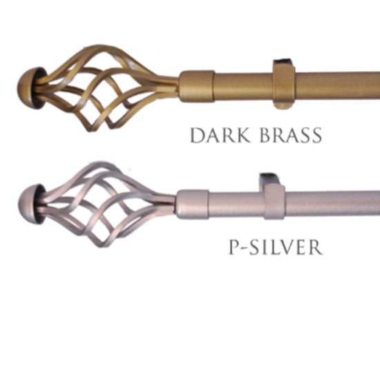 Spiral Painted Single Curtain Rods