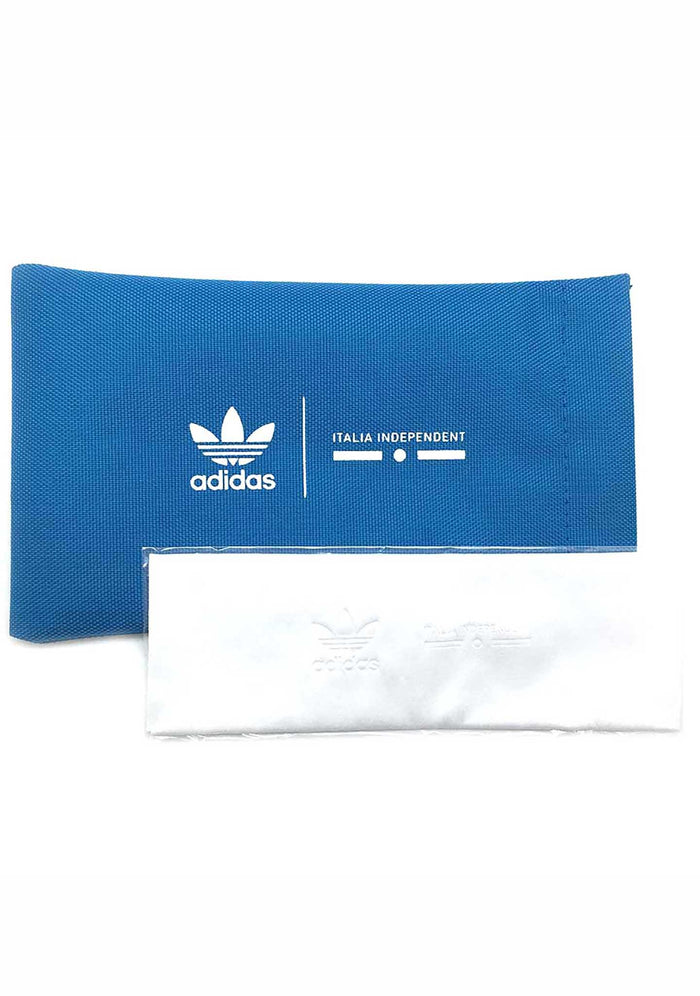 Adidas Originals Square Mirror 2.0 Unisex Sunglasses in green tortoise gold — logo pouch and microfiber cloth included — case view