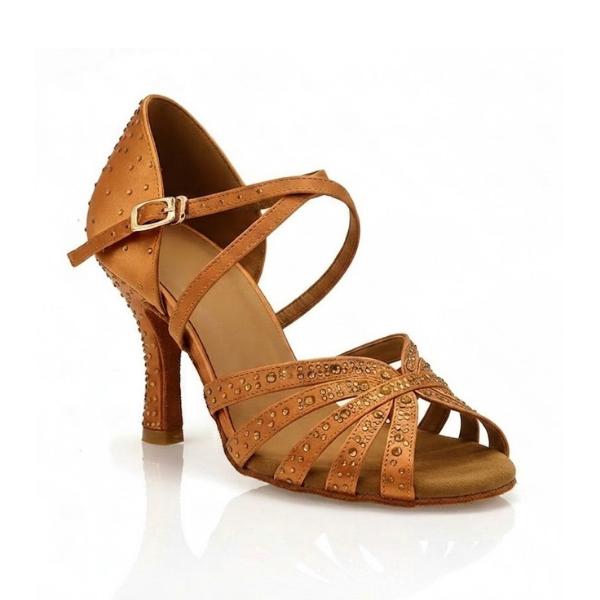 Starry Gold latin dance shoes rhinestone