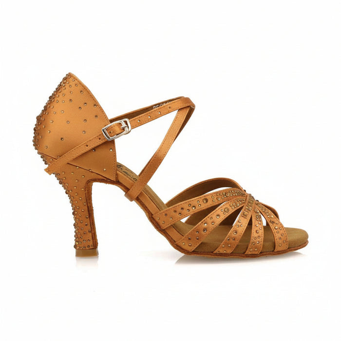 Starry Gold latin dance shoes rhinestone