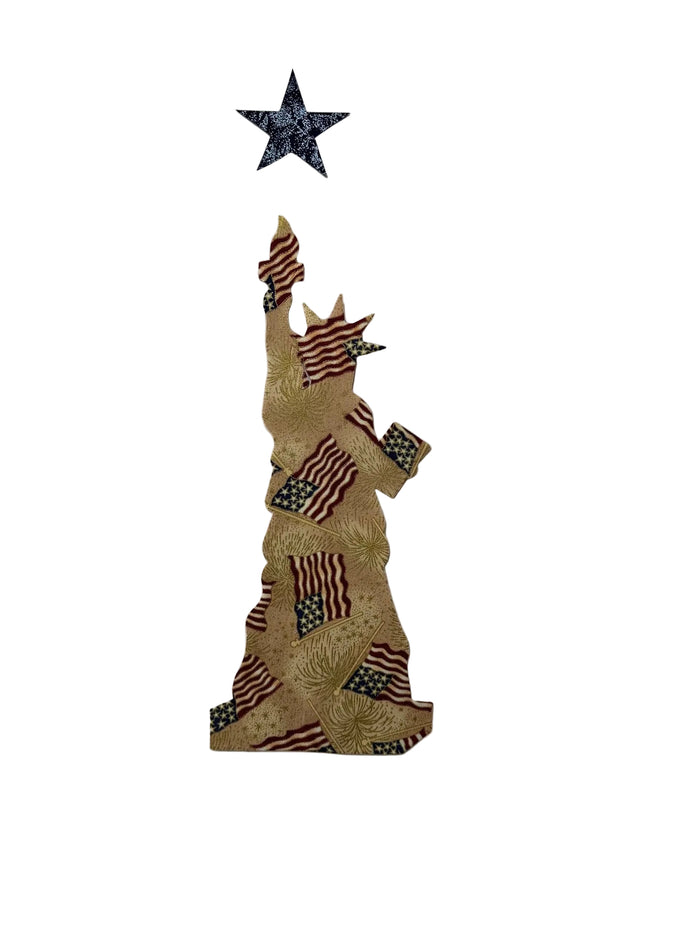 Statue of Liberty in Flag Fabric - Fused Applique  - 3 LEFT