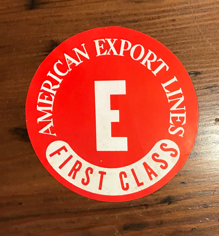 Stickers - American Export Lines First Class, E - Annapolis Maritime Antiques