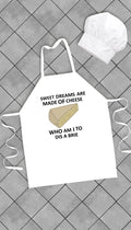 Sweet Dreams Are Made Of Cheese Funny Kitchen Apron | Sarcastic Me