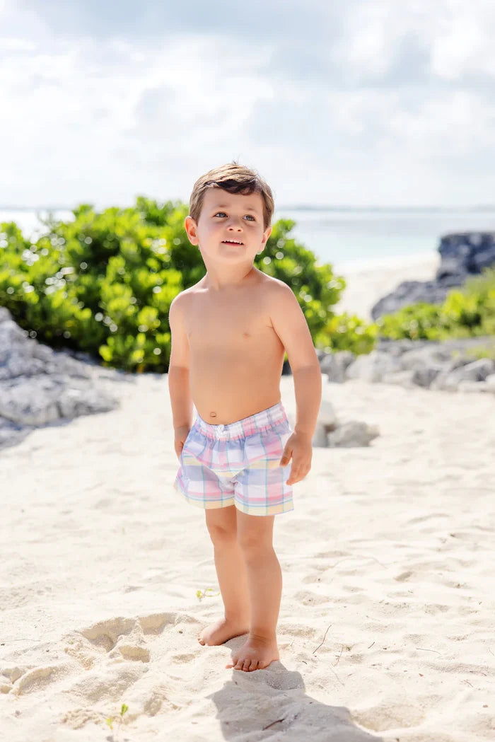 Tortola Swim Trunks-Tennis Pro Plaid/Worth Ave White