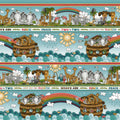 Two by Two 1759-17 Teal Border Stripe