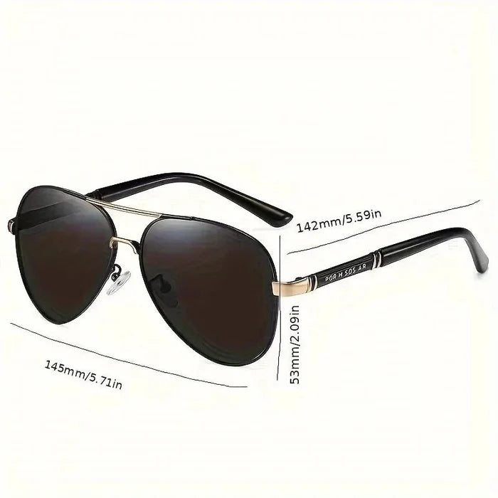 Two pairs of elegant red sunglasses with metal frames and TAC lenses, stylish and designed for sharp vision by Mandotos International.