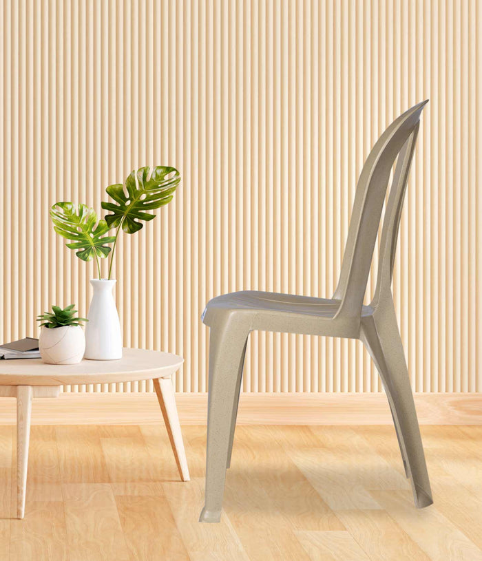Uratex Monoblock 1001 Americana Chair in beige, left side view