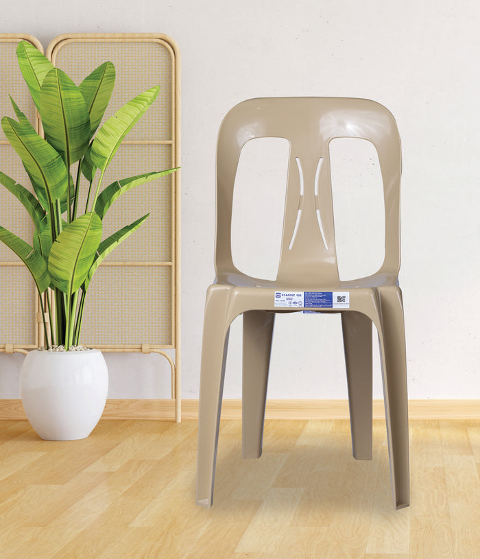 Uratex Monoblock 101 Classic Chair in beige, front view
