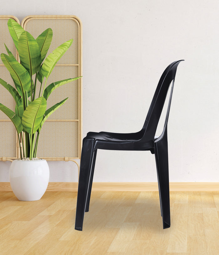 Uratex Monoblock 101 Classic Chair in black, left side view
