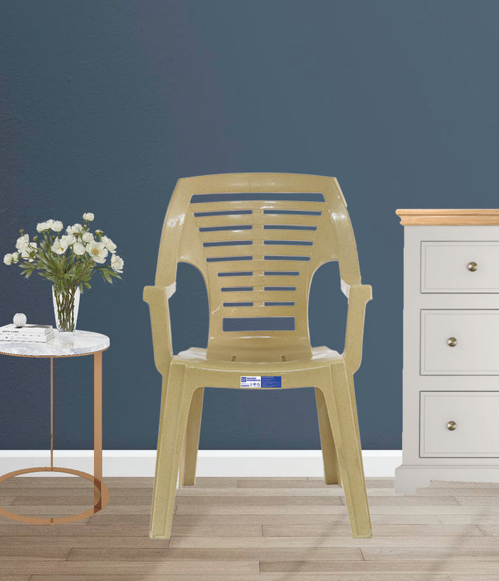 Uratex Monoblock 701 Macho High Back Armchair in beige, front view