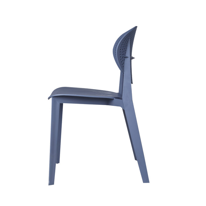 Uratex Monoblock Aversa Chair in blue, left side view