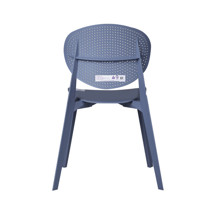 Uratex Monoblock Aversa Chair in blue, back view