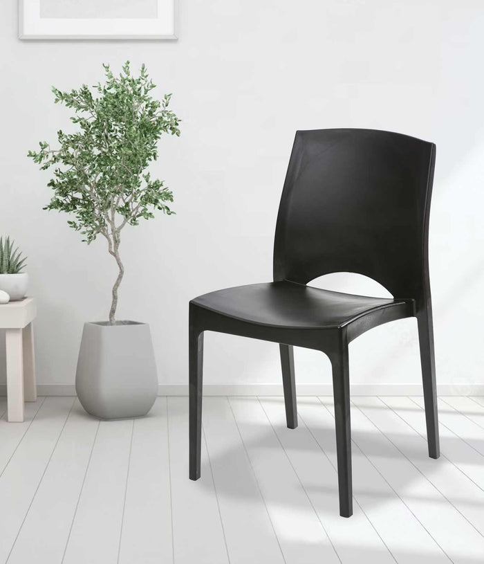Uratex Monoblock Brooklyn Chair in black, angled view