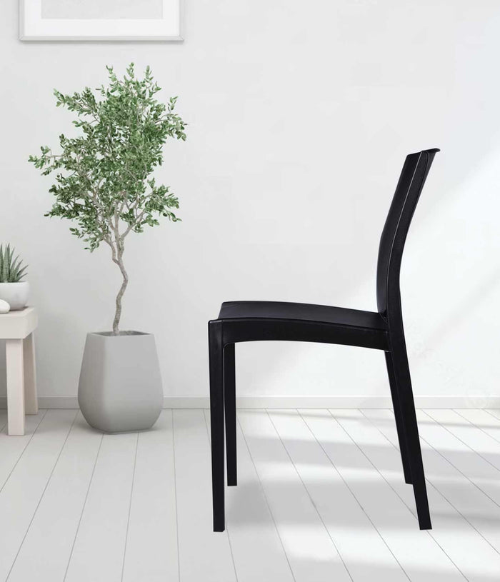 Uratex Monoblock Brooklyn Chair in black, left side view
