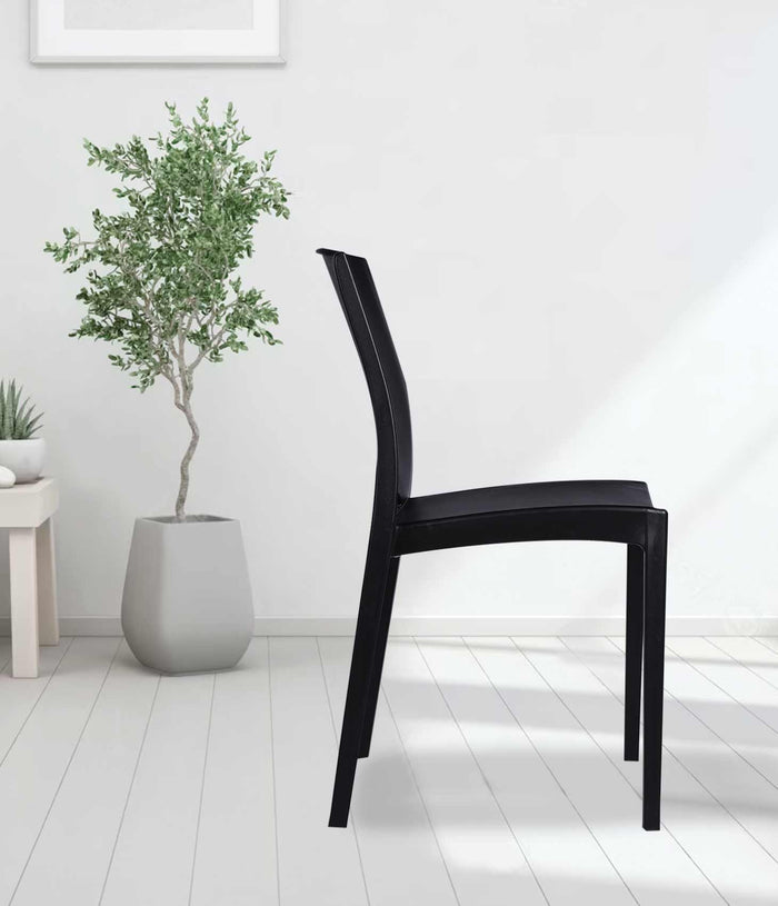 Uratex Monoblock Brooklyn Chair in black, right side view