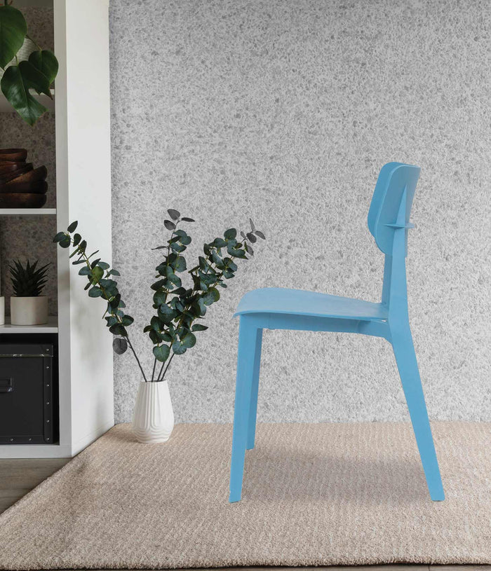 Uratex Monoblock Marciana Chair in blue, left side view