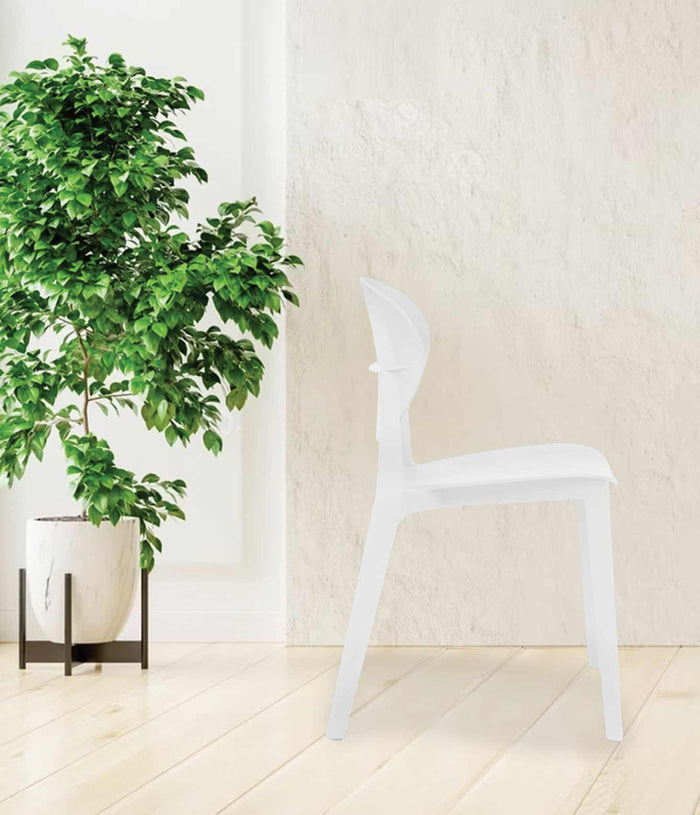 Uratex Monoblock Viola Chair in white, right side view