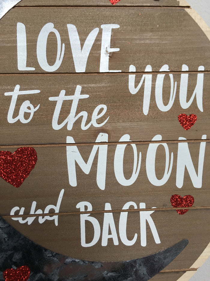 Valentine Love You to the Moon and Back Wall Hanging