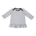 Viverano Venice Stripe Organic Cotton Jersey Long Sleeve Dress Top for Baby Girls (2 Colors)